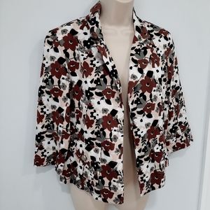 Joan Rivers 3/4 Sleeve Floral Small Blazer NWT
